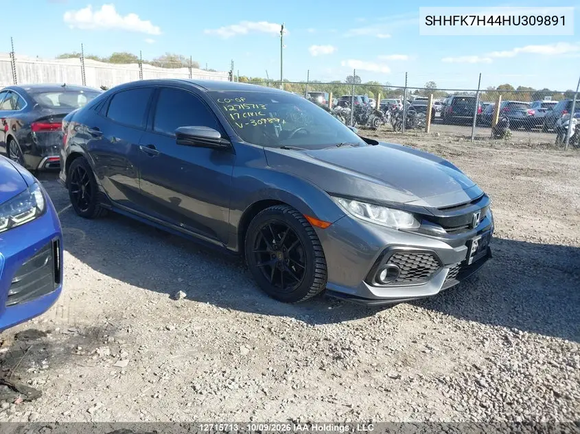 HONDA CIVIC 2017, VIN SHHFK7H44HU309891