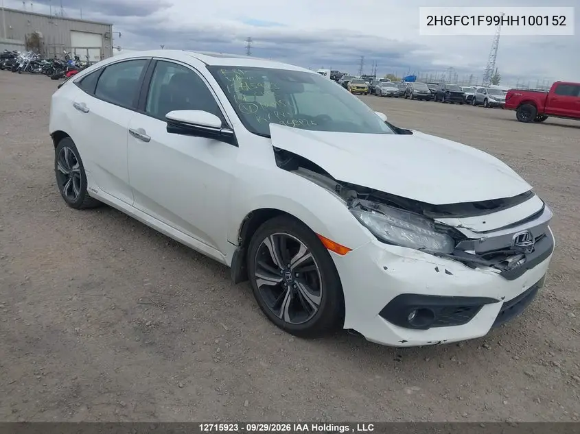 HONDA CIVIC 2017, VIN 2HGFC1F99HH100152