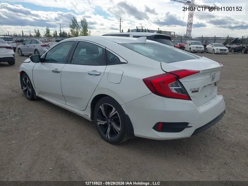 2017 HONDA CIVIC VIN 2HGFC1F99HH100152 — фото 3