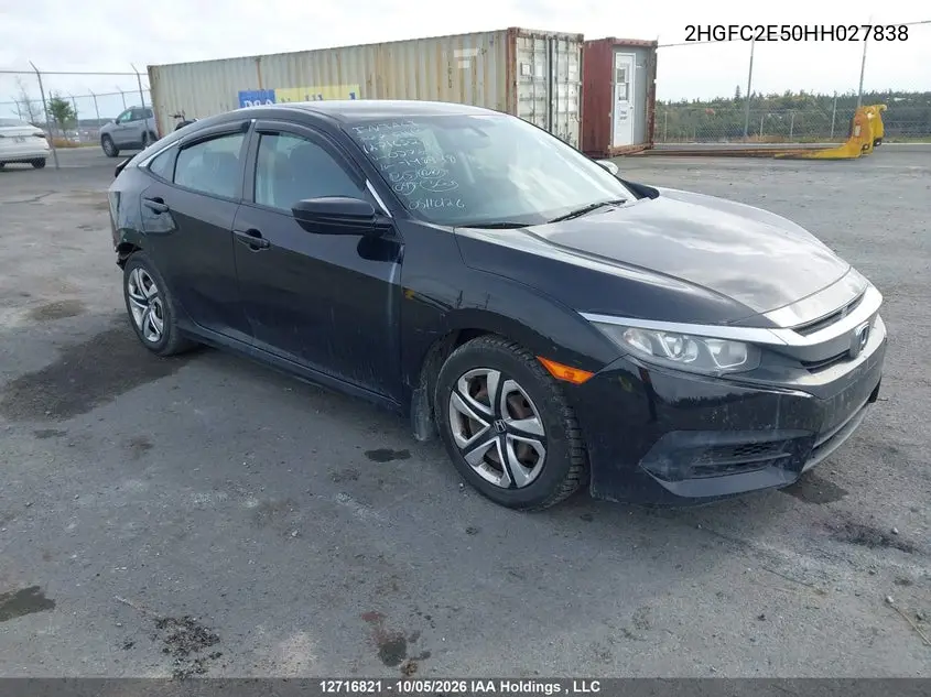 HONDA CIVIC 2017, VIN 2HGFC2E50HH027838