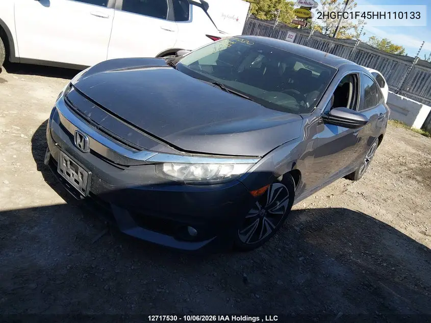2017 HONDA CIVIC VIN 2HGFC1F45HH110133 — фото 2
