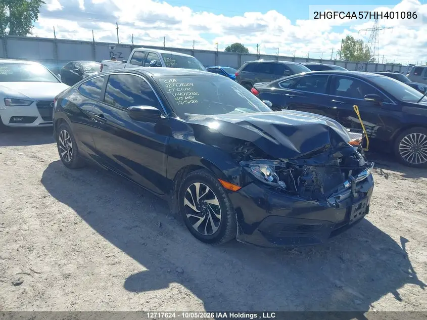 HONDA CIVIC 2017, VIN 2HGFC4A57HH401086