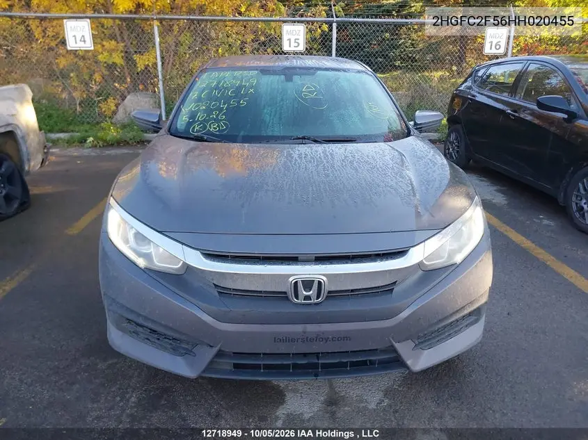 2017 HONDA CIVIC VIN 2HGFC2F56HH020455 — фото 13
