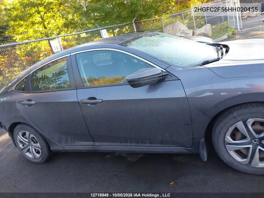 2017 HONDA CIVIC VIN 2HGFC2F56HH020455 — фото 14
