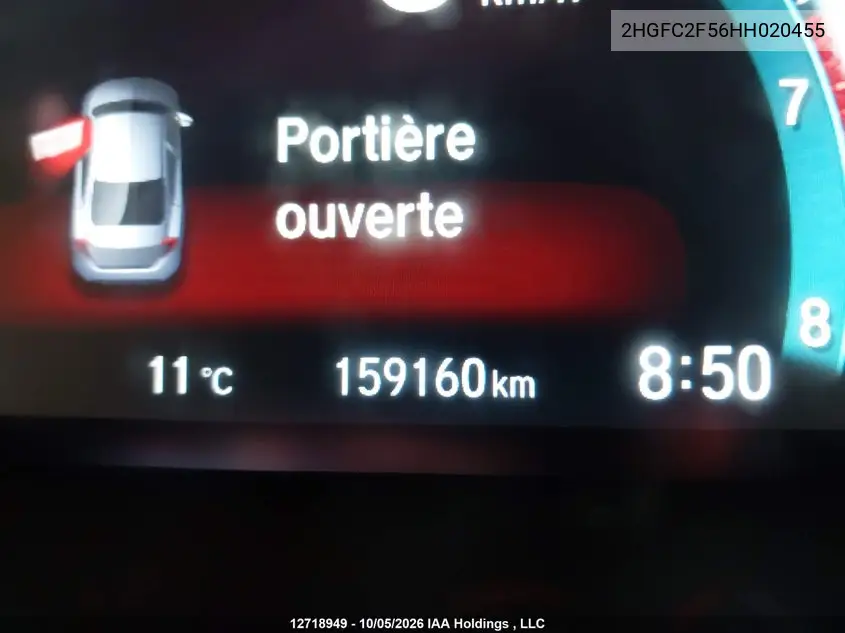 2017 HONDA CIVIC VIN 2HGFC2F56HH020455 — фото 16
