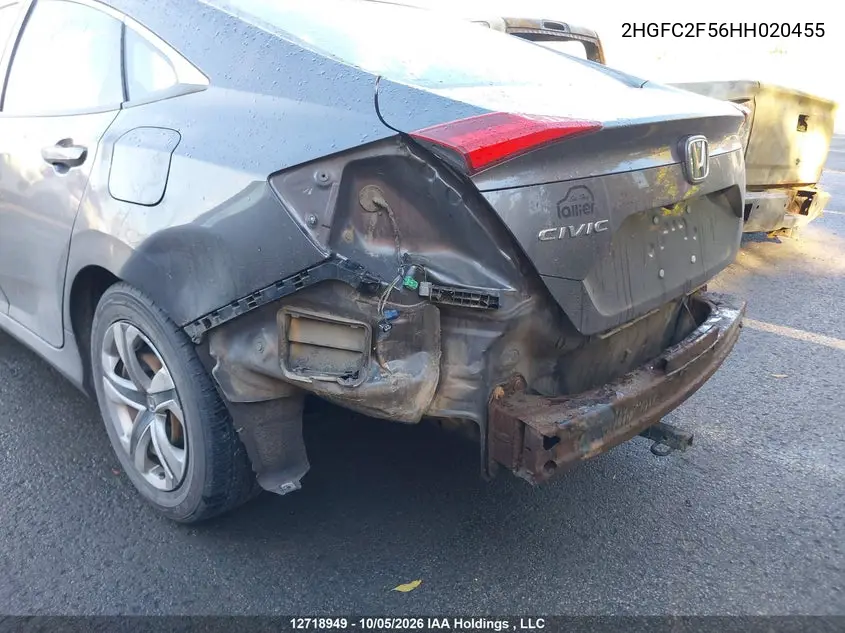 2017 HONDA CIVIC VIN 2HGFC2F56HH020455 — фото 6