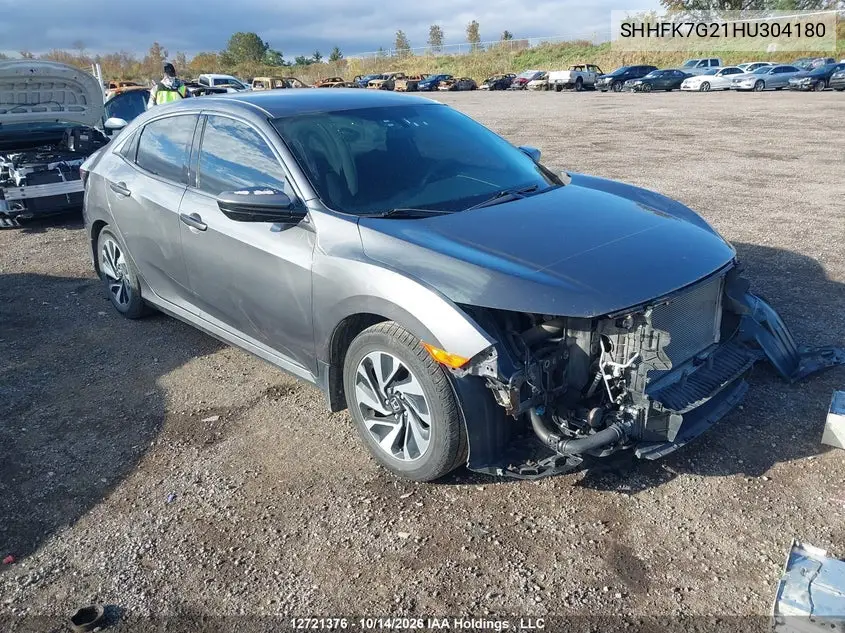 HONDA CIVIC 2017, VIN SHHFK7G21HU304180