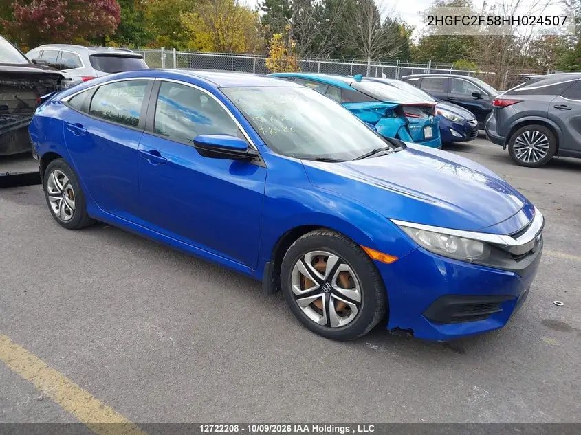 HONDA CIVIC 2017, VIN 2HGFC2F58HH024507