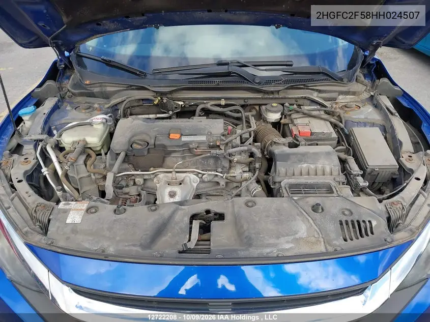 2017 HONDA CIVIC VIN 2HGFC2F58HH024507 — фото 10