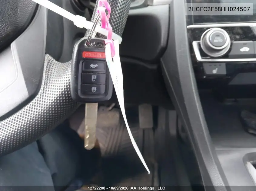 2017 HONDA CIVIC VIN 2HGFC2F58HH024507 — фото 11