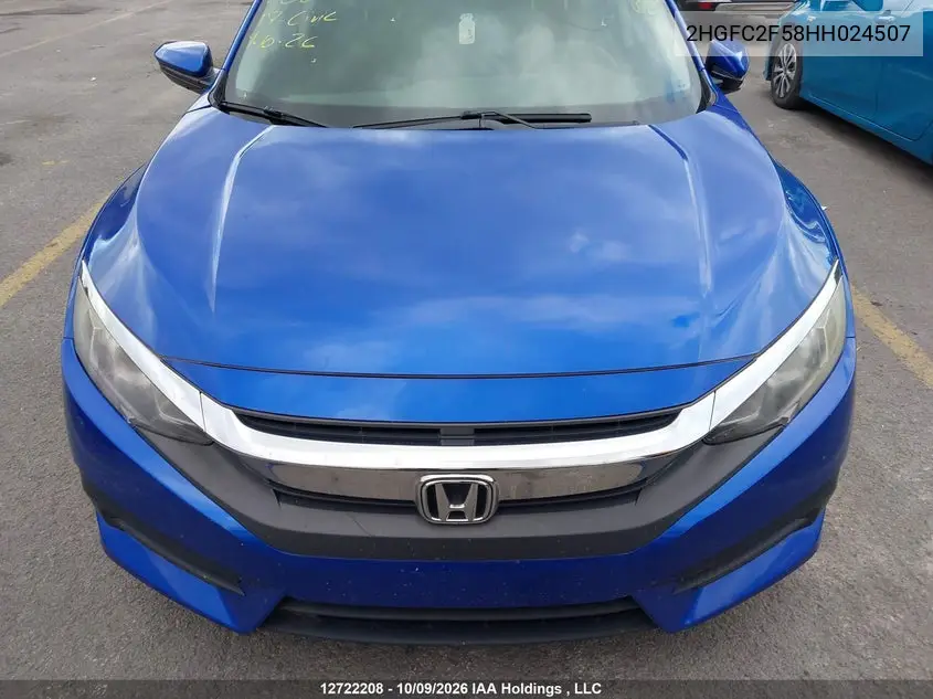 2017 HONDA CIVIC VIN 2HGFC2F58HH024507 — фото 13