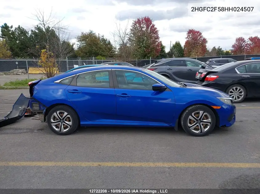 2017 HONDA CIVIC VIN 2HGFC2F58HH024507 — фото 14