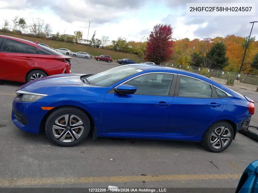 2017 HONDA CIVIC VIN 2HGFC2F58HH024507 — фото 15