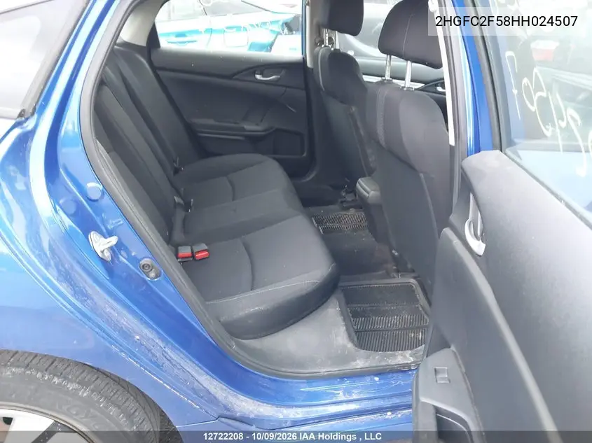2017 HONDA CIVIC VIN 2HGFC2F58HH024507 — фото 8