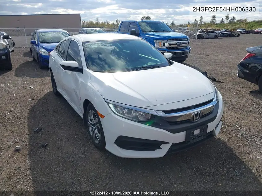 HONDA CIVIC 2017, VIN 2HGFC2F54HH006330