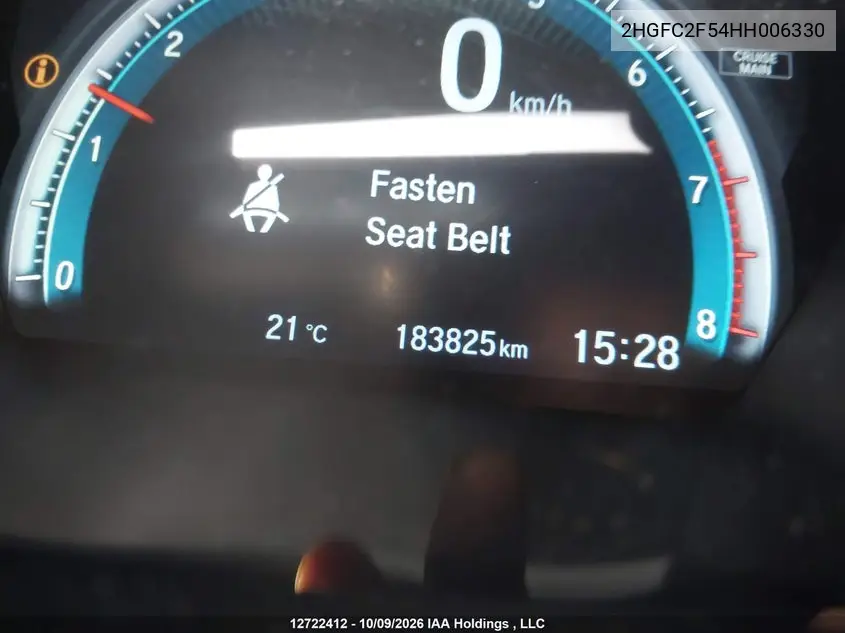 2017 HONDA CIVIC VIN 2HGFC2F54HH006330 — фото 15