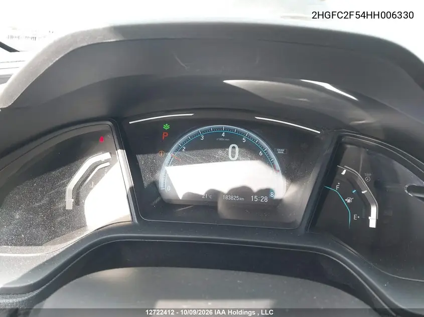 2017 HONDA CIVIC VIN 2HGFC2F54HH006330 — фото 7