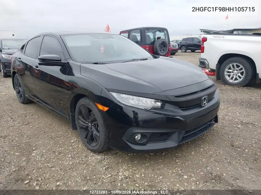 HONDA CIVIC 2017, VIN 2HGFC1F98HH105715