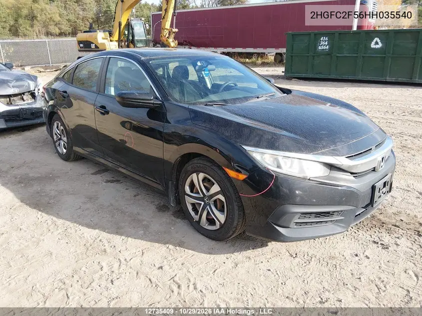HONDA CIVIC 2017, VIN 2HGFC2F56HH035540