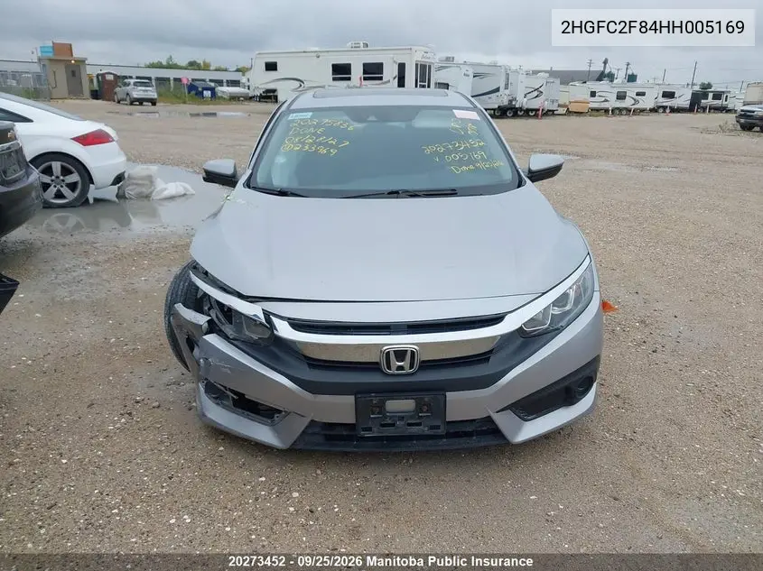HONDA CIVIC 2017, VIN 2HGFC2F84HH005169