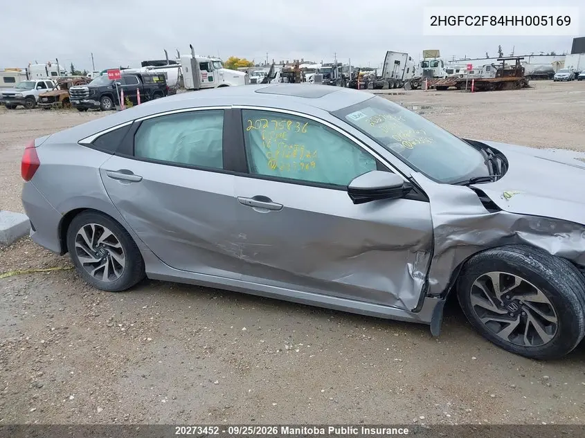 2017 HONDA CIVIC VIN 2HGFC2F84HH005169 — фото 2