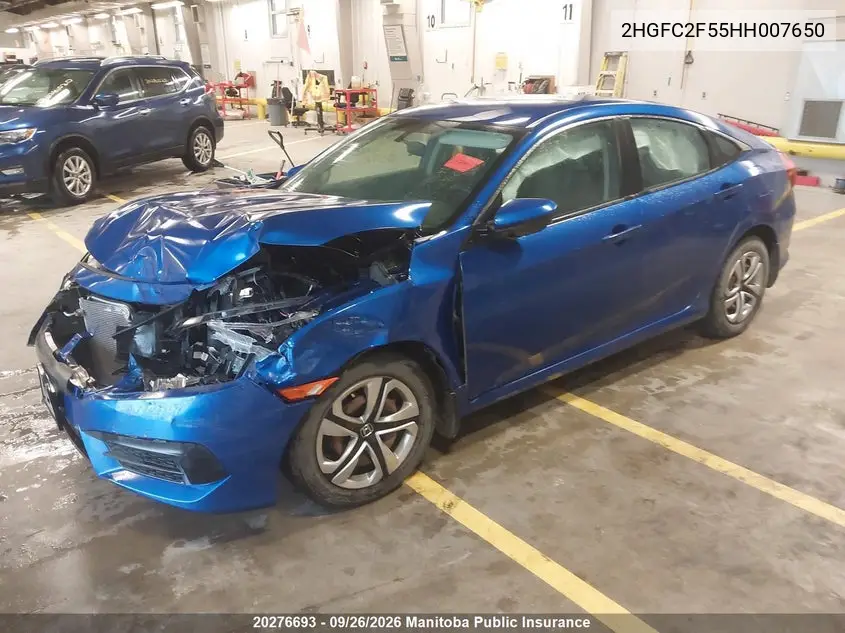 2017 HONDA CIVIC VIN 2HGFC2F55HH007650 — фото 2