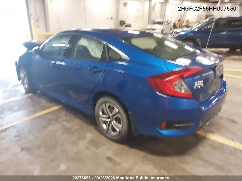 2017 HONDA CIVIC VIN 2HGFC2F55HH007650 — фото 3