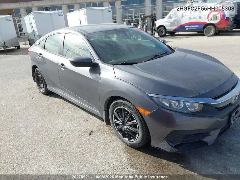 HONDA CIVIC 2017, VIN 2HGFC2F56HH005308