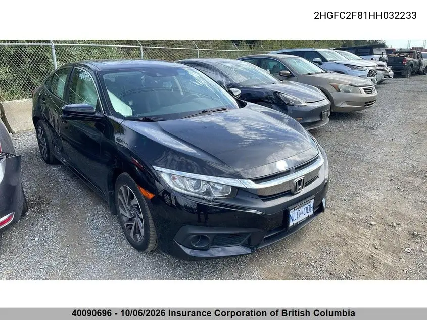 HONDA CIVIC 2017, VIN 2HGFC2F81HH032233