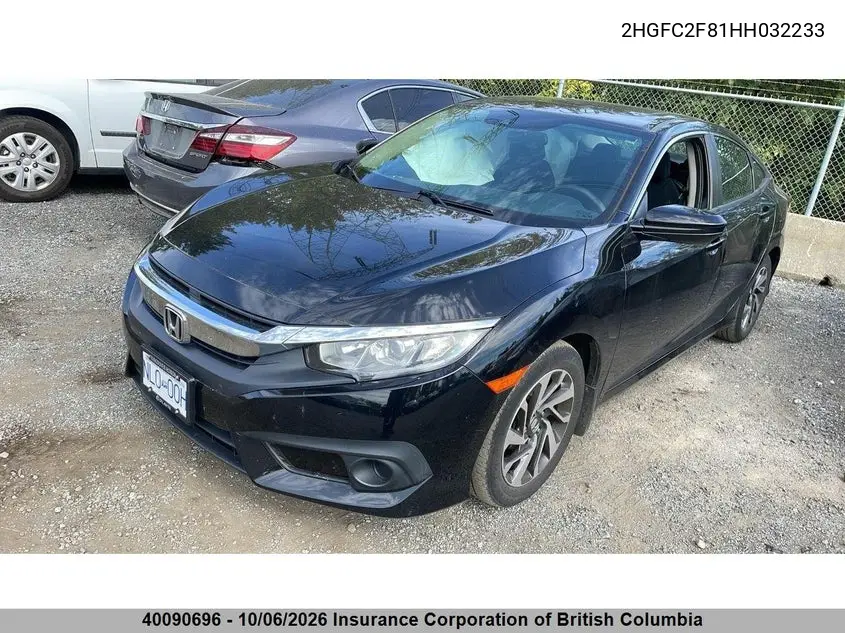 2017 HONDA CIVIC VIN 2HGFC2F81HH032233 — фото 2
