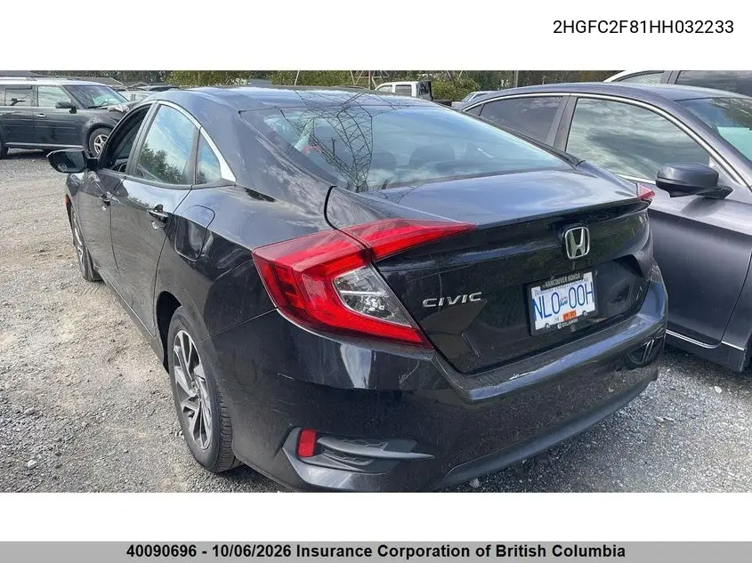 2017 HONDA CIVIC VIN 2HGFC2F81HH032233 — фото 3