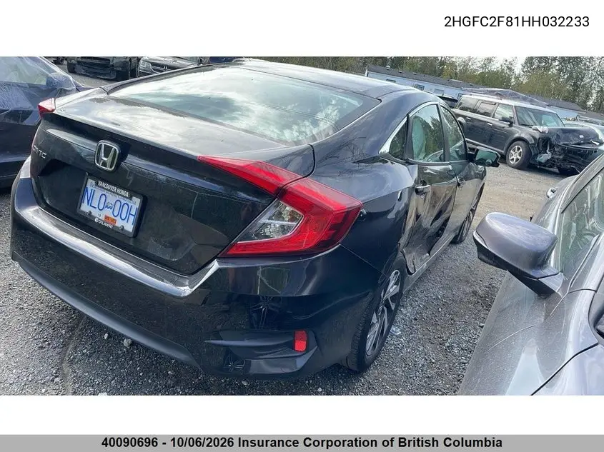 2017 HONDA CIVIC VIN 2HGFC2F81HH032233 — фото 4