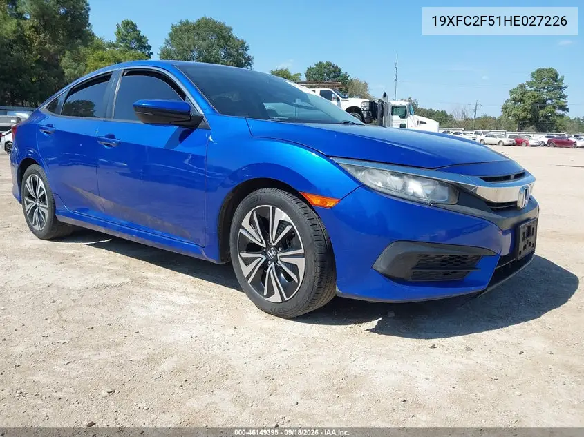 HONDA CIVIC 2017, VIN 19XFC2F51HE027226