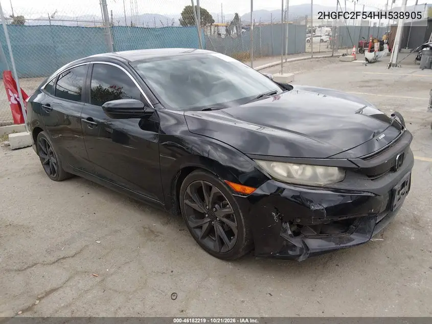 HONDA CIVIC 2017, VIN 2HGFC2F54HH538905
