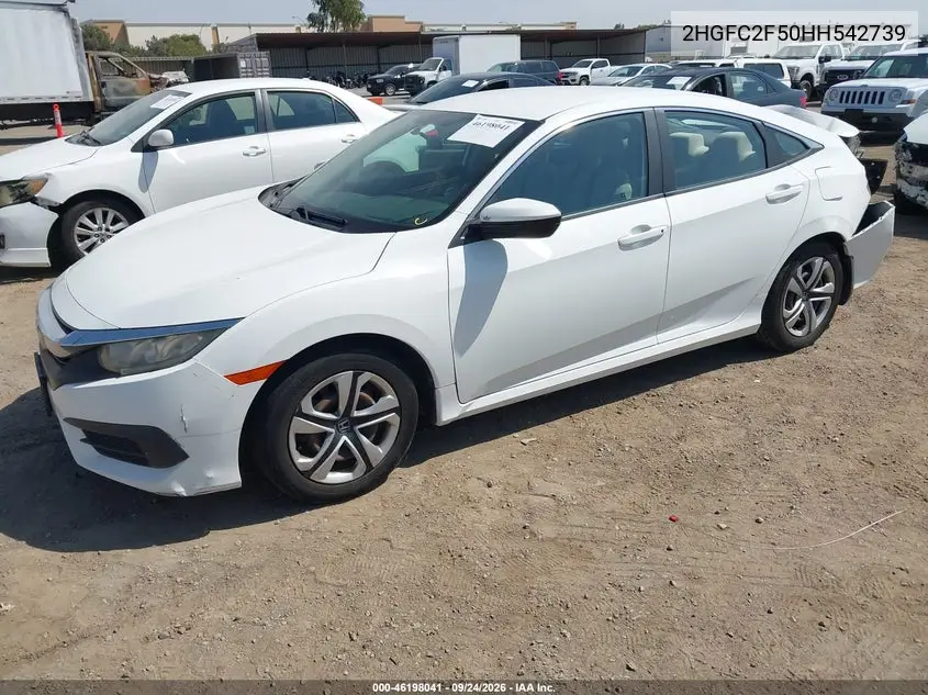 2017 HONDA CIVIC VIN 2HGFC2F50HH542739 — фото 2