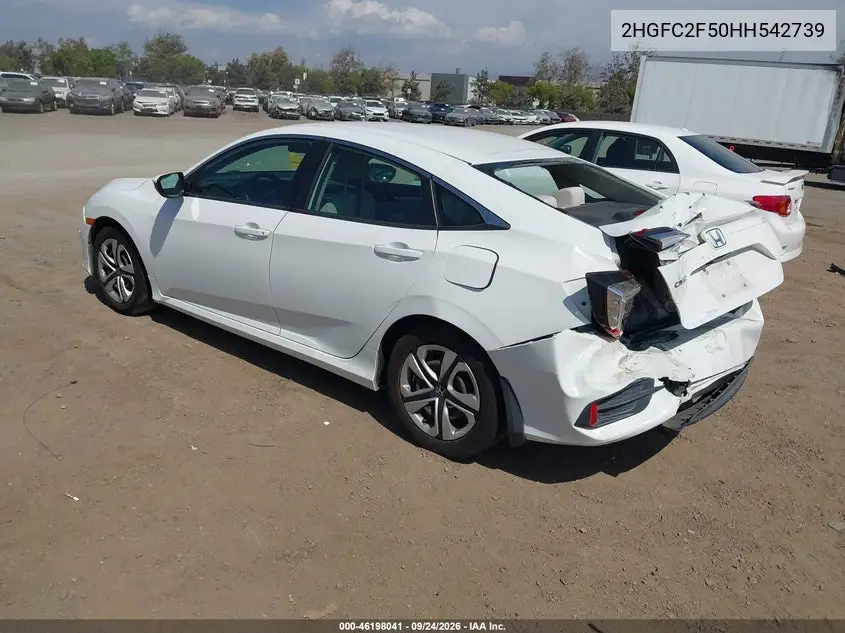 2017 HONDA CIVIC VIN 2HGFC2F50HH542739 — фото 3
