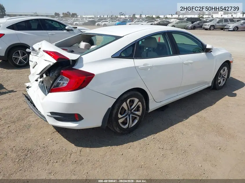 2017 HONDA CIVIC VIN 2HGFC2F50HH542739 — фото 4