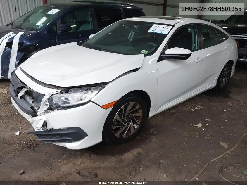 2017 HONDA CIVIC VIN 2HGFC2F78HH501955 — фото 2