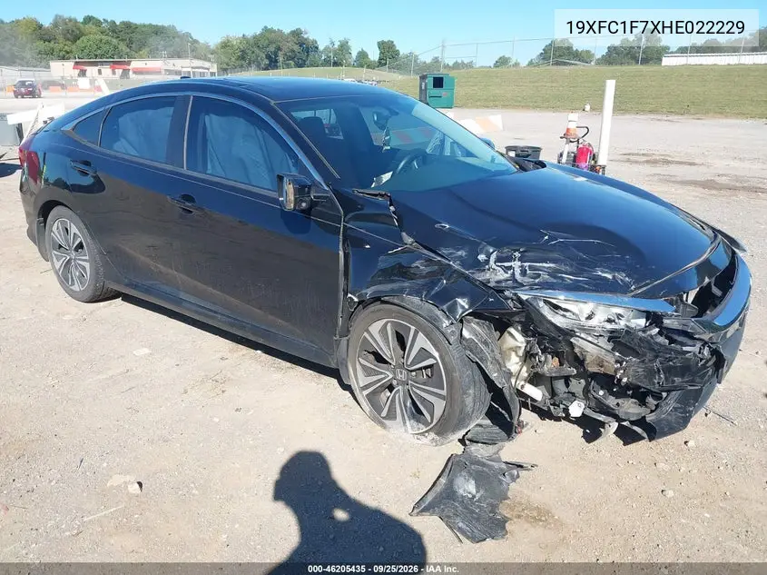 HONDA CIVIC 2017, VIN 19XFC1F7XHE022229