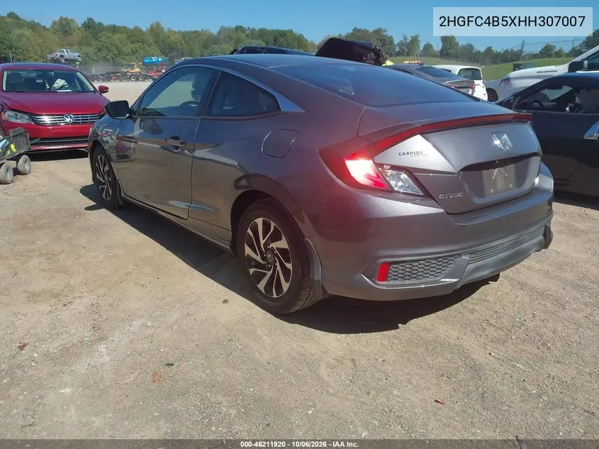 2017 HONDA CIVIC VIN 2HGFC4B5XHH307007 — фото 3