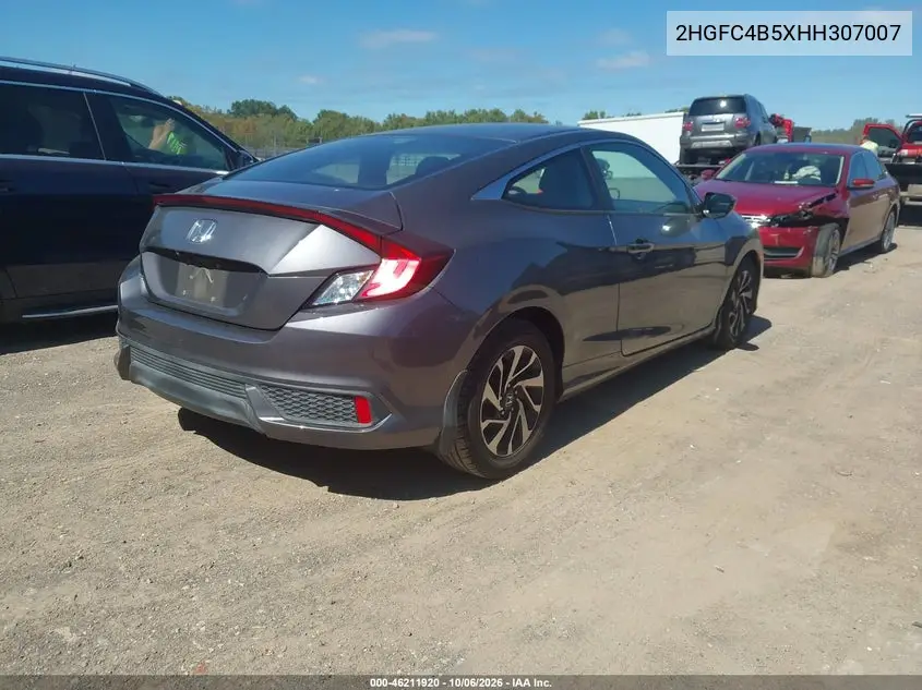 2017 HONDA CIVIC VIN 2HGFC4B5XHH307007 — фото 4