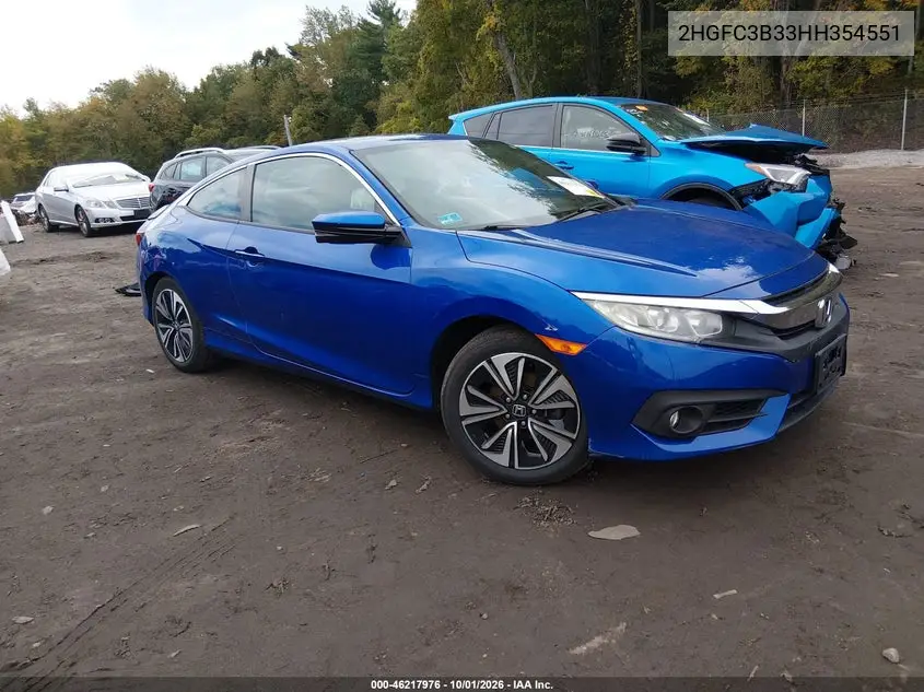 HONDA CIVIC 2017, VIN 2HGFC3B33HH354551