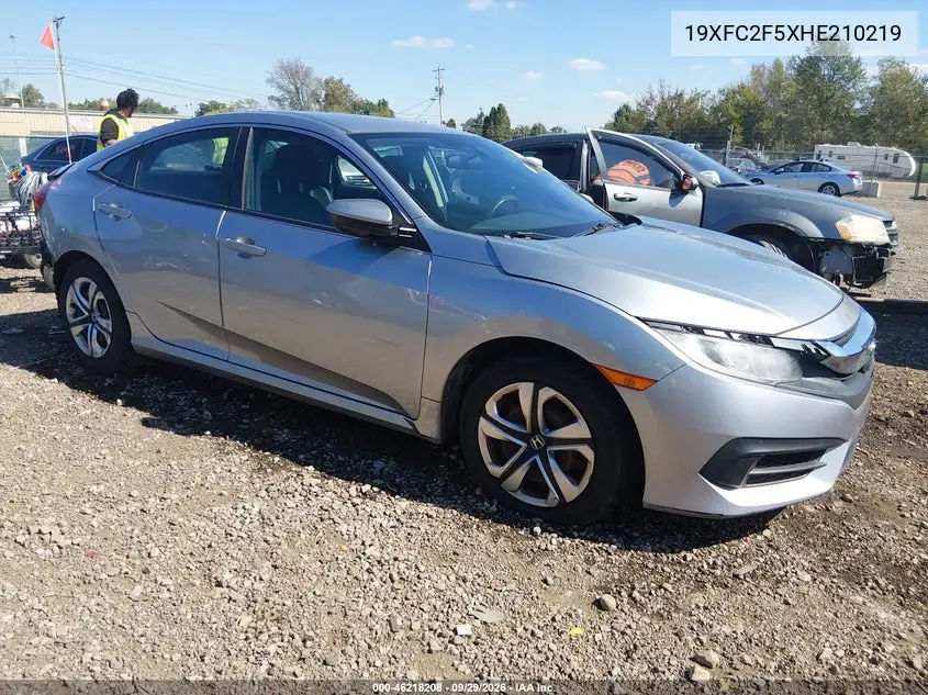 HONDA CIVIC 2017, VIN 19XFC2F5XHE210219
