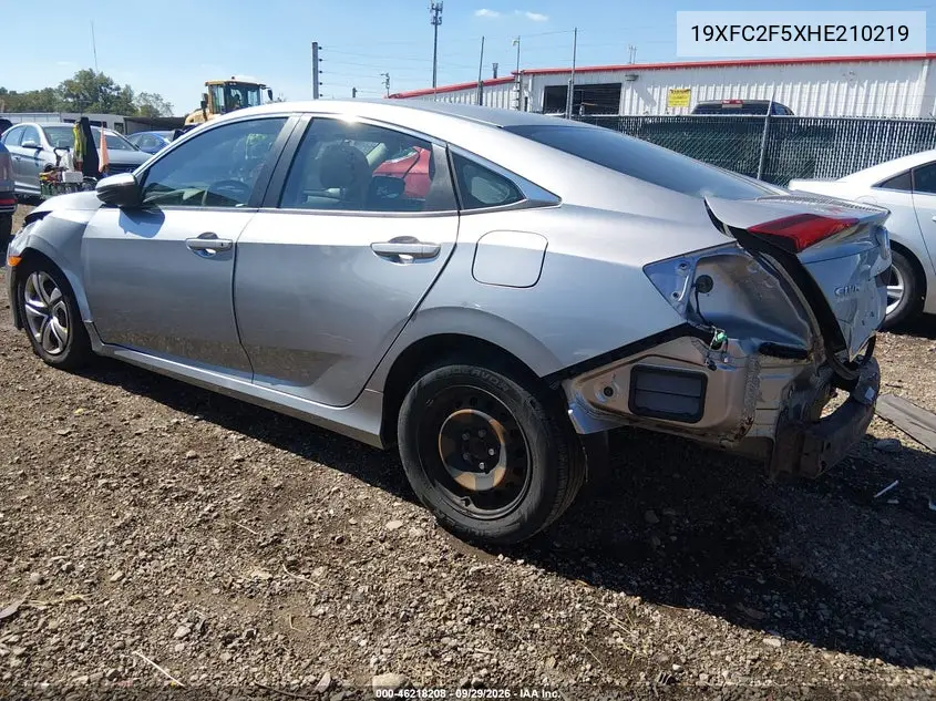 2017 HONDA CIVIC VIN 19XFC2F5XHE210219 — фото 3