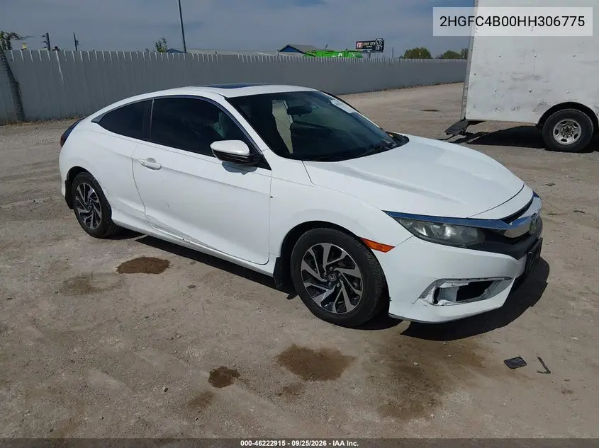 HONDA CIVIC 2017, VIN 2HGFC4B00HH306775