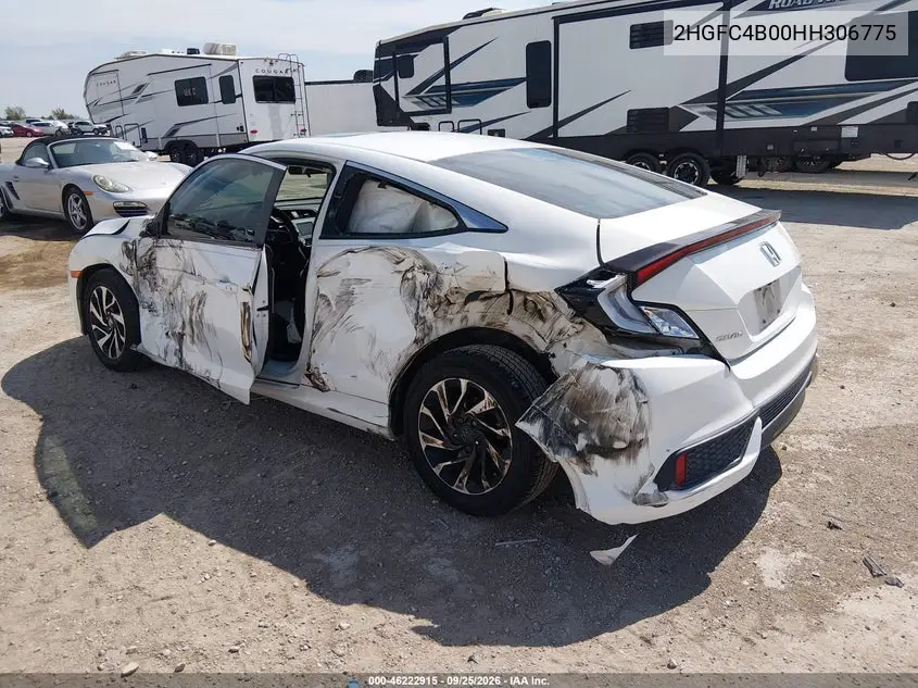 2017 HONDA CIVIC VIN 2HGFC4B00HH306775 — фото 3