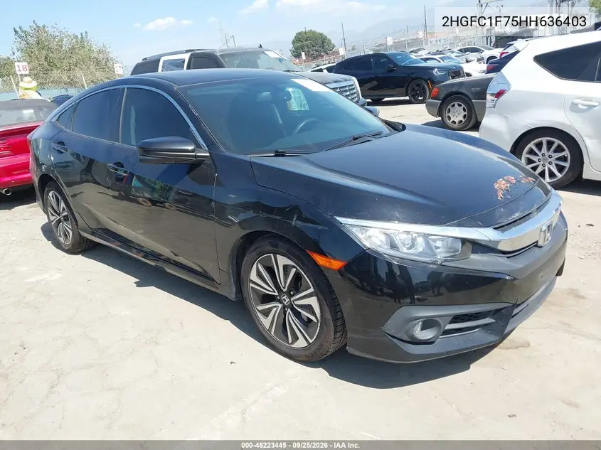 HONDA CIVIC 2017, VIN 2HGFC1F75HH636403