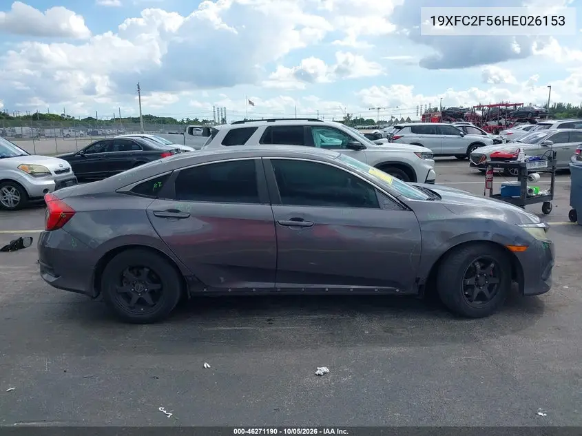 2017 HONDA CIVIC VIN 19XFC2F56HE026153 — фото 14