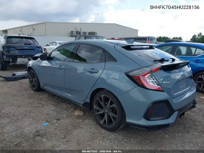 HONDA CIVIC 2017, VIN SHHFK7G45HU228156