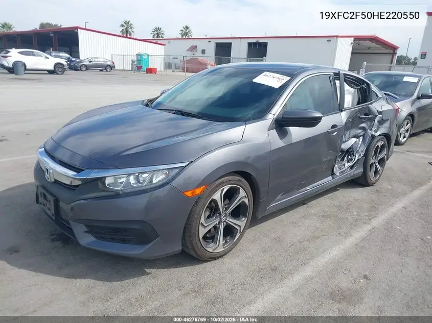 2017 HONDA CIVIC VIN 19XFC2F50HE220550 — фото 2
